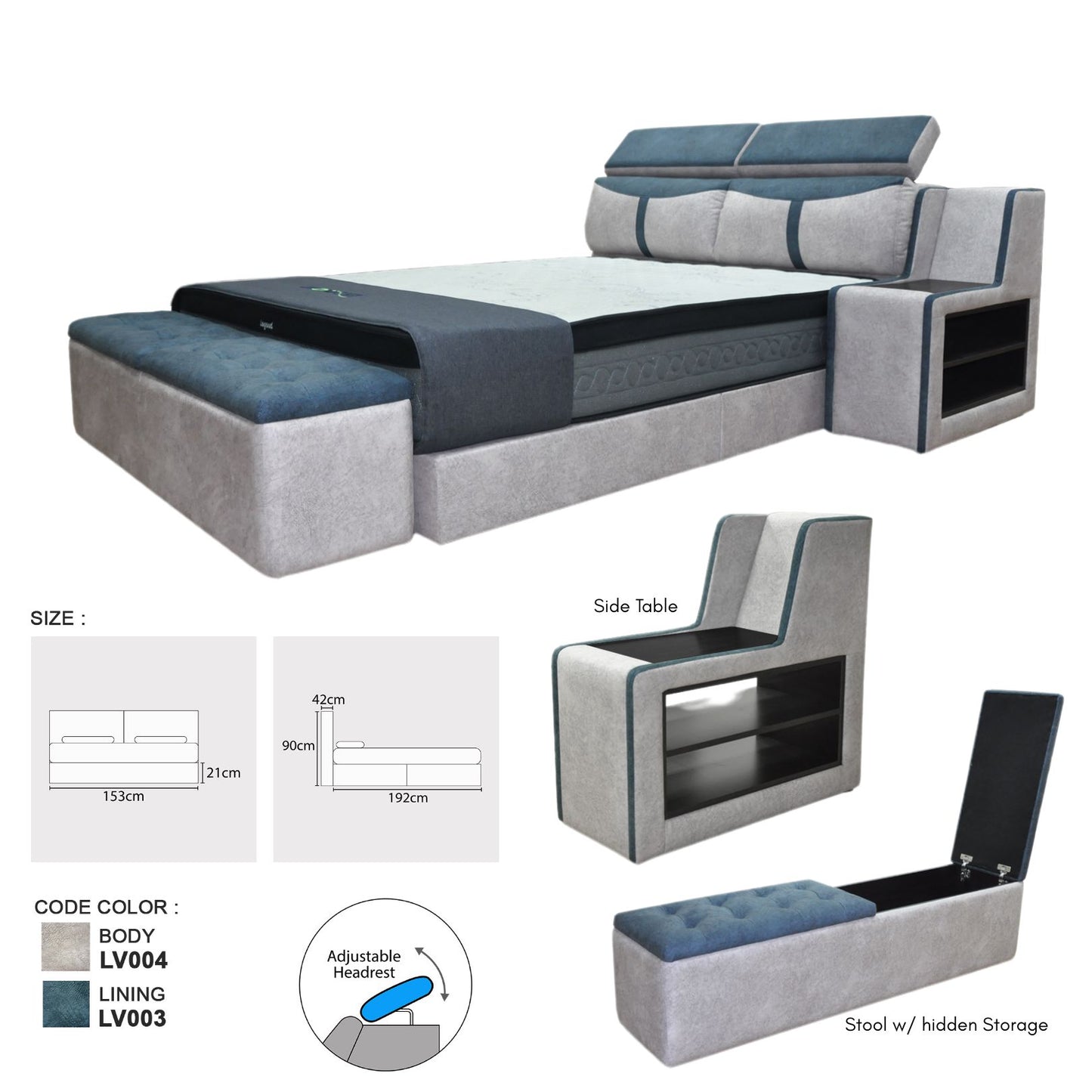 Divan Bedframe with side Drawer #1