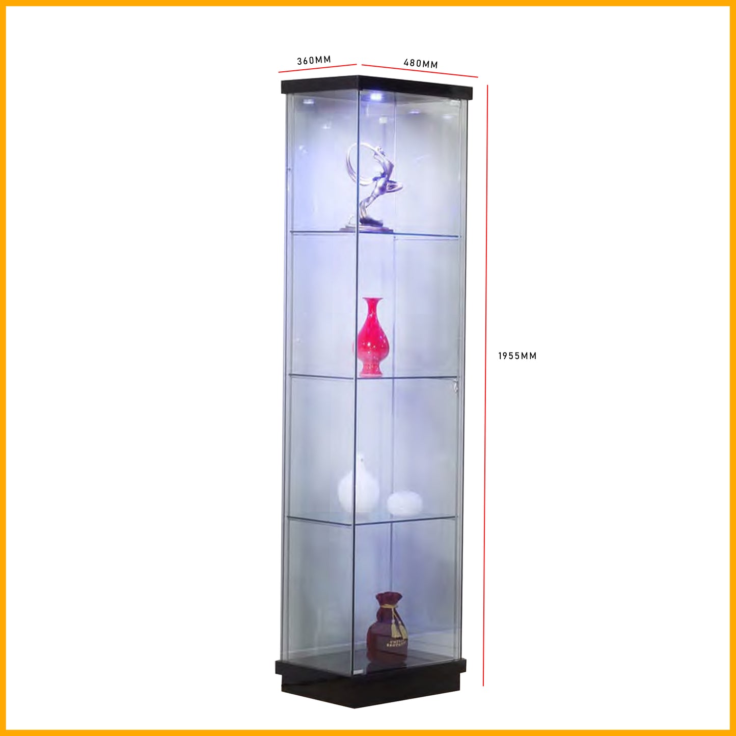 Glass Cabinet - Black | 2083
