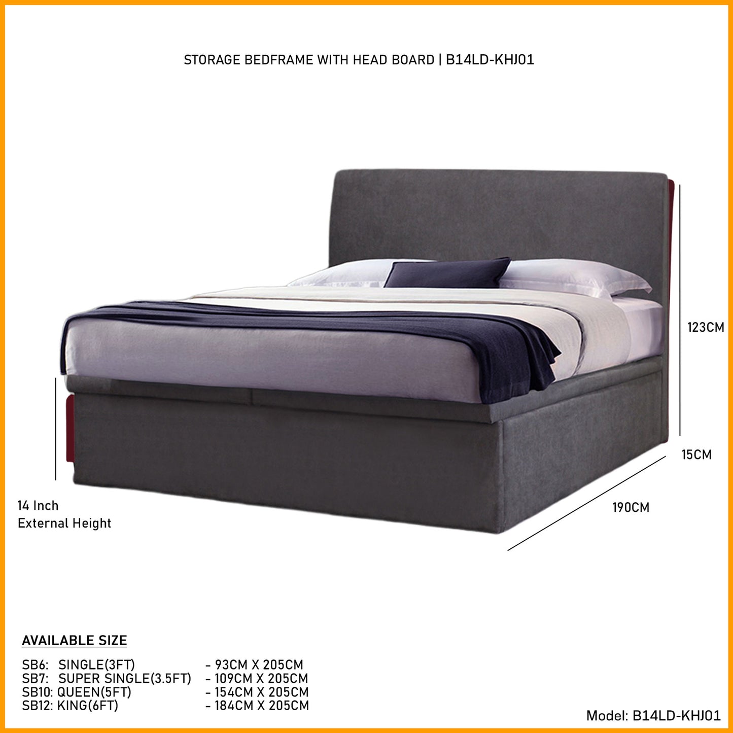 Storage Bedframe With Lily Mattress l KHJ01