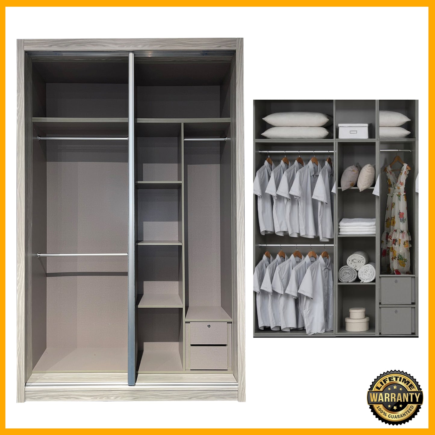 ONLYBEDS | Wardrobe 5ft x 8ft | HT82