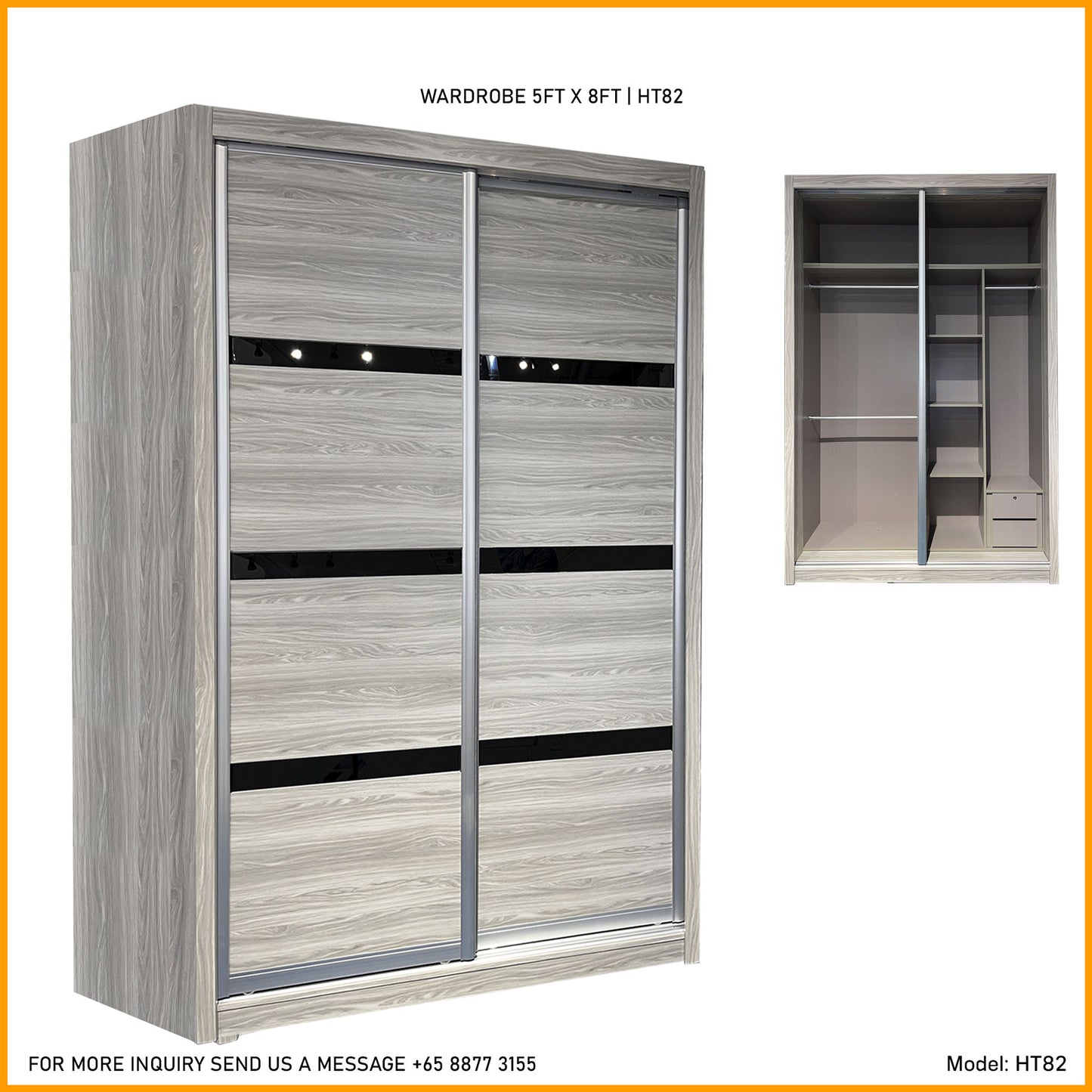 ONLYBEDS | Wardrobe 5ft x 8ft | HT82