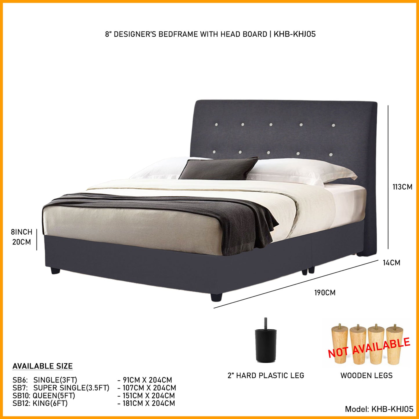 Divan Bedframe with Headboard l KHJ05