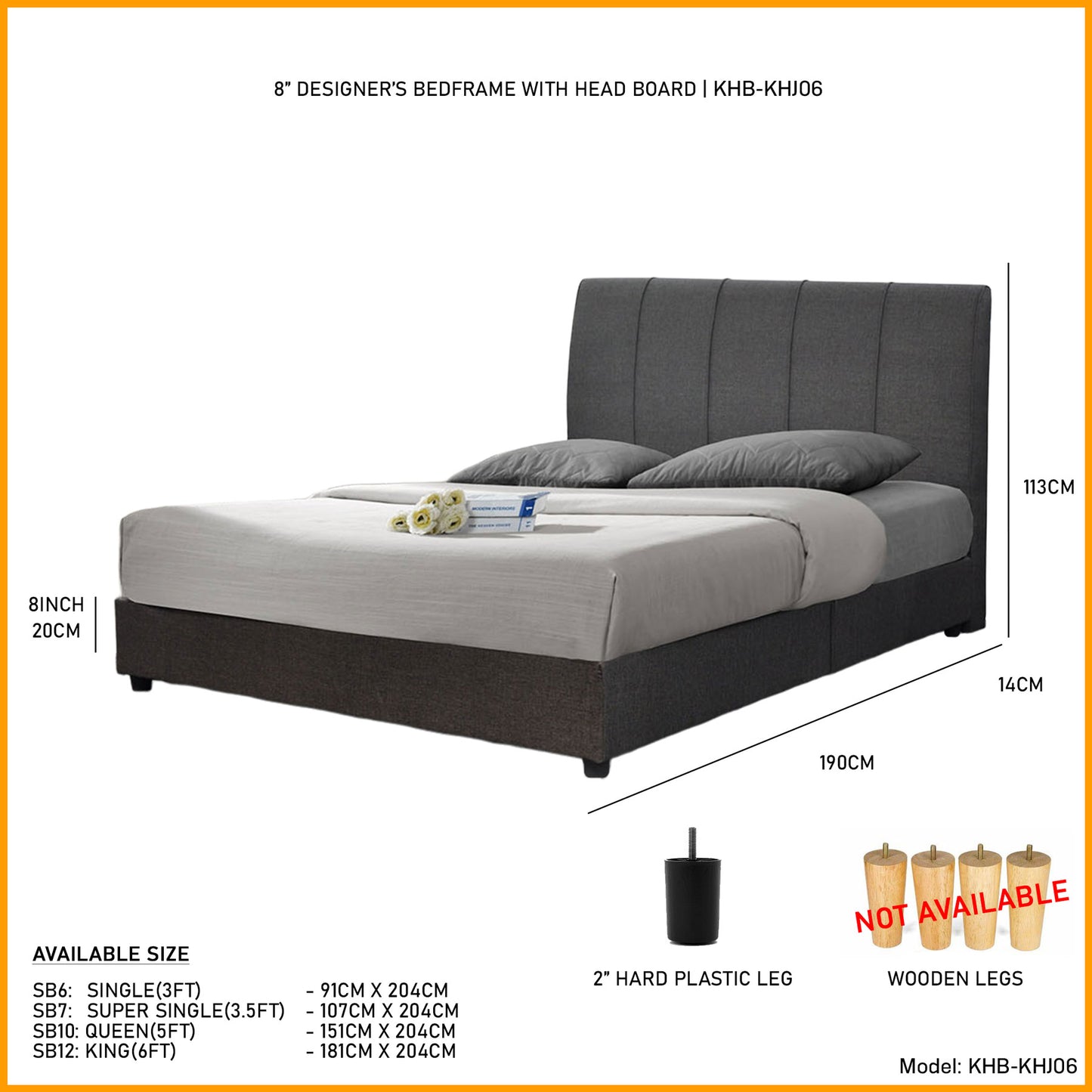Divan Bedframe with Headboard l KHJ06