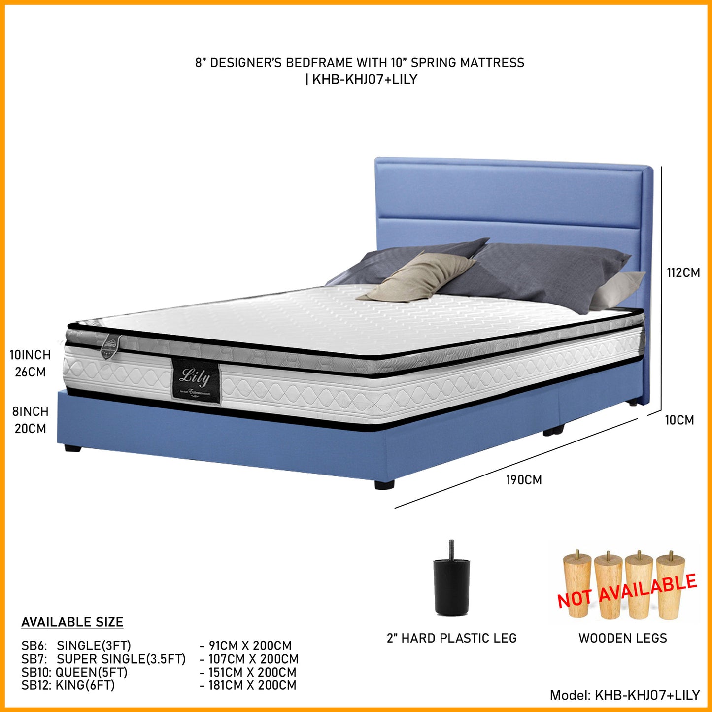 Storage Bedframe with Headboard only l KHJ07