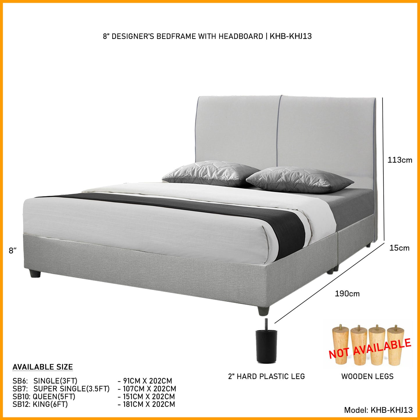 Divan Bedframe with Headboard l KHJ13
