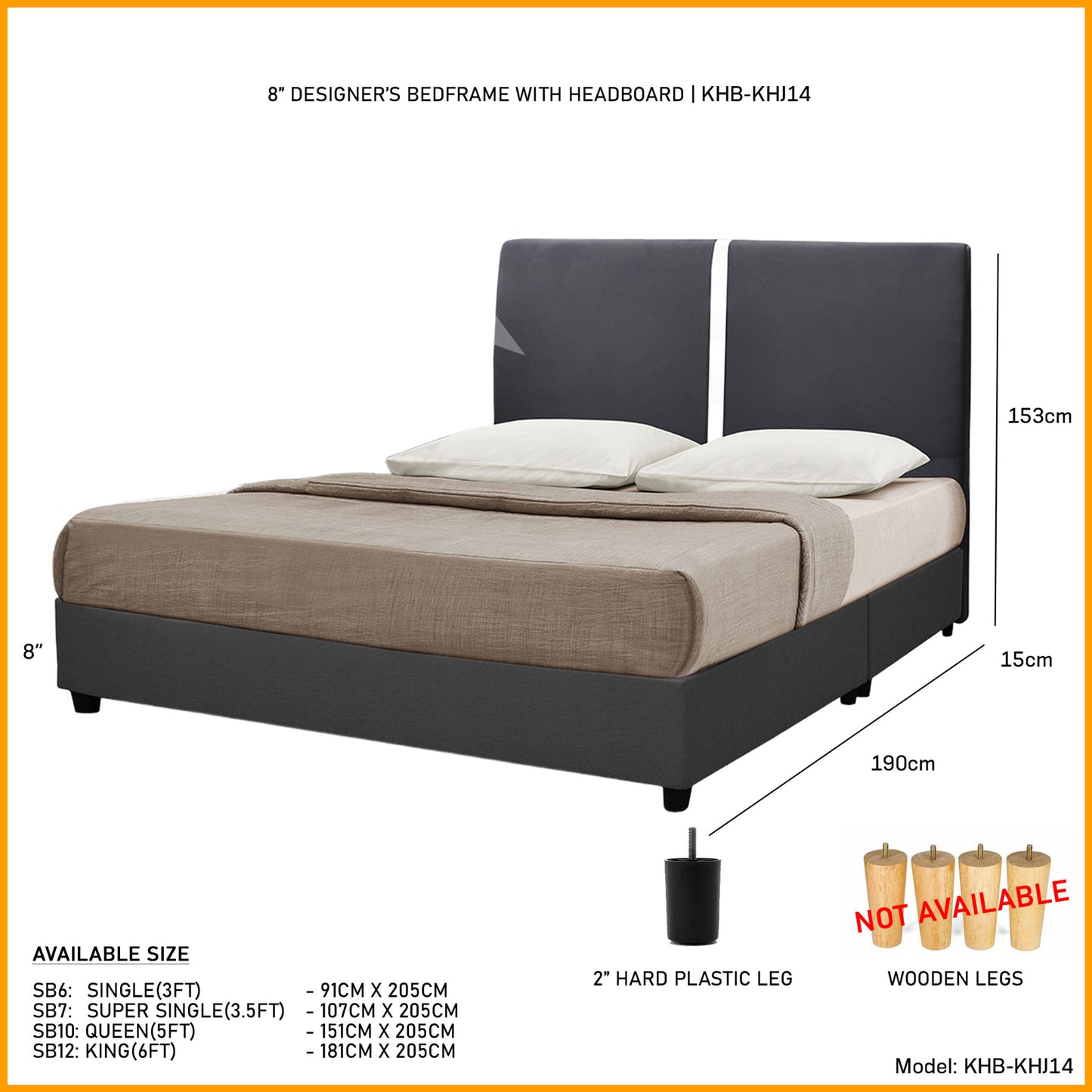 Divan Bedframe with Headboard l KHJ14