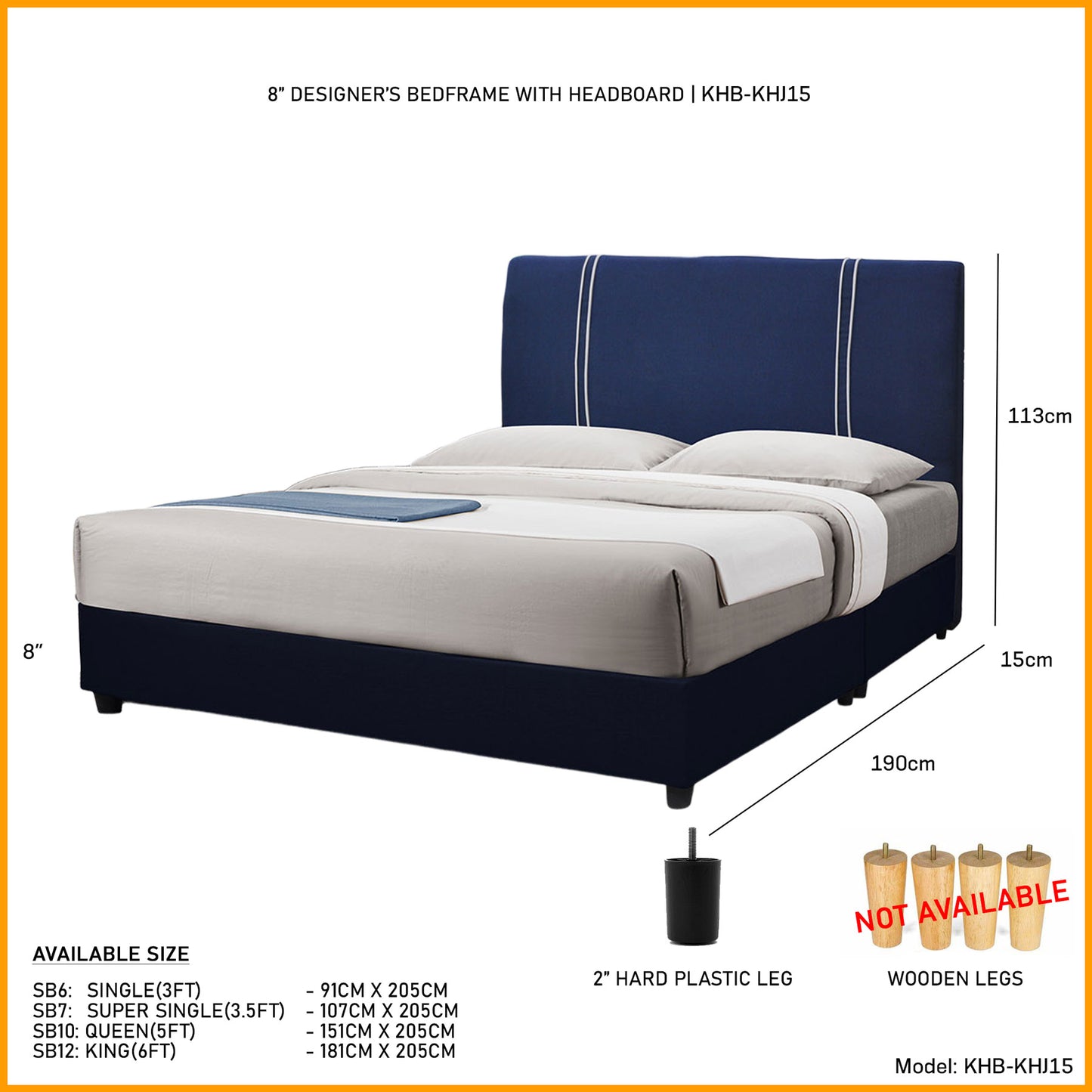 Divan Bedframe with Headboard l KHJ15