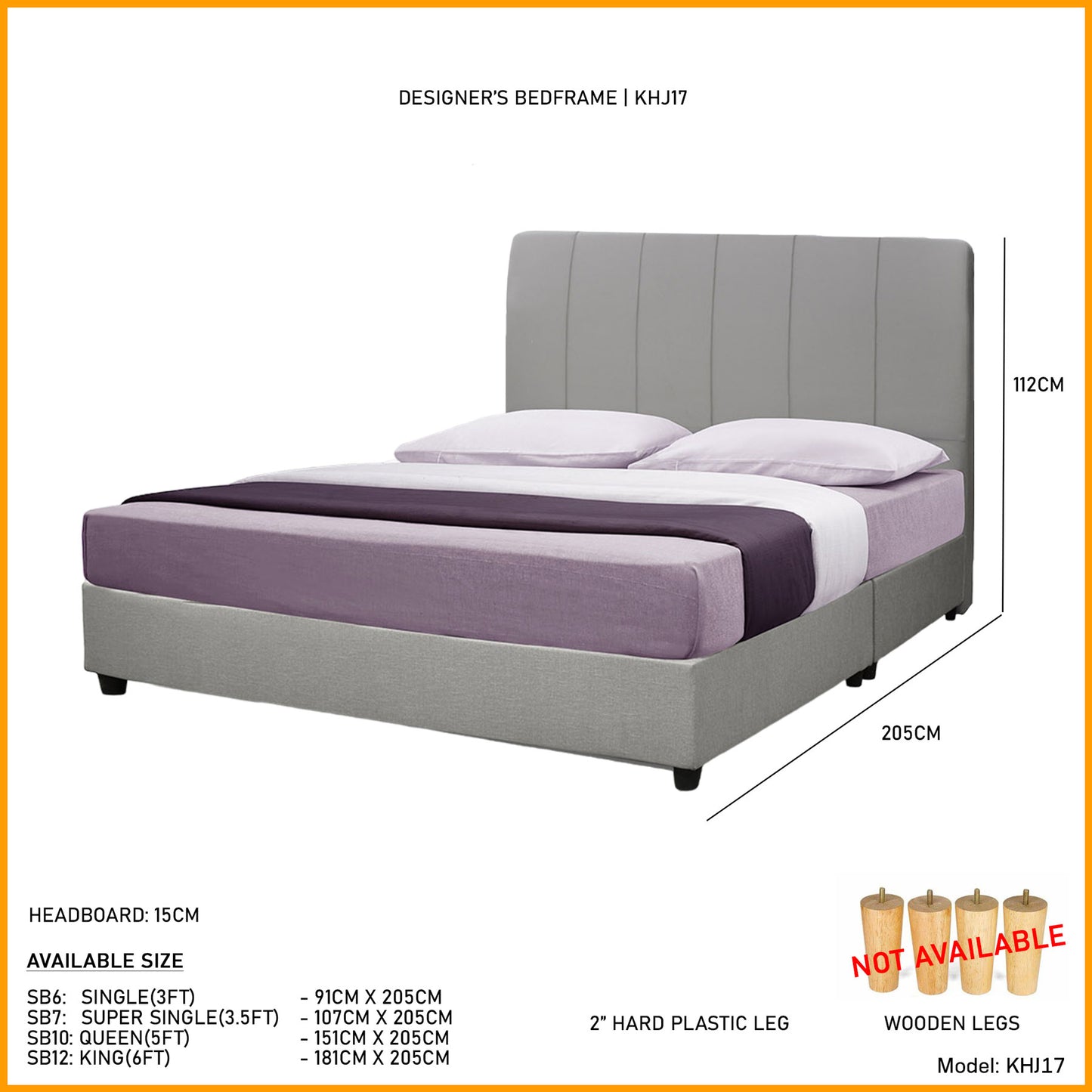 Divan Bedframe with Headboard l KHJ17