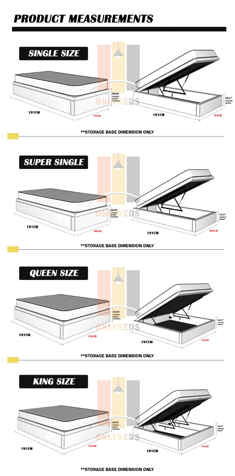 Storage Bedframe with Headboard only l 10-KHB-KHJ06 l Cat A