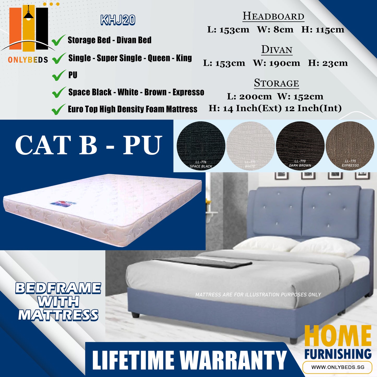 Divan Bed With Foam Mattress l KHJ20 l Cat B