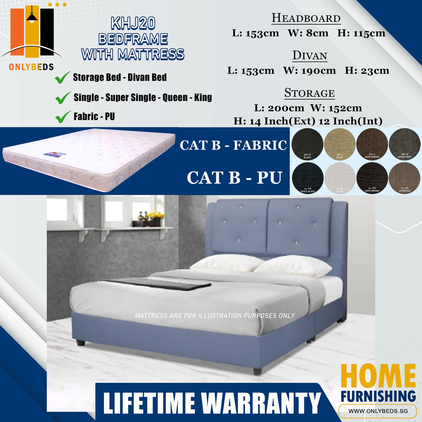 Divan Bed With Foam Mattress l KHJ20 l Cat B