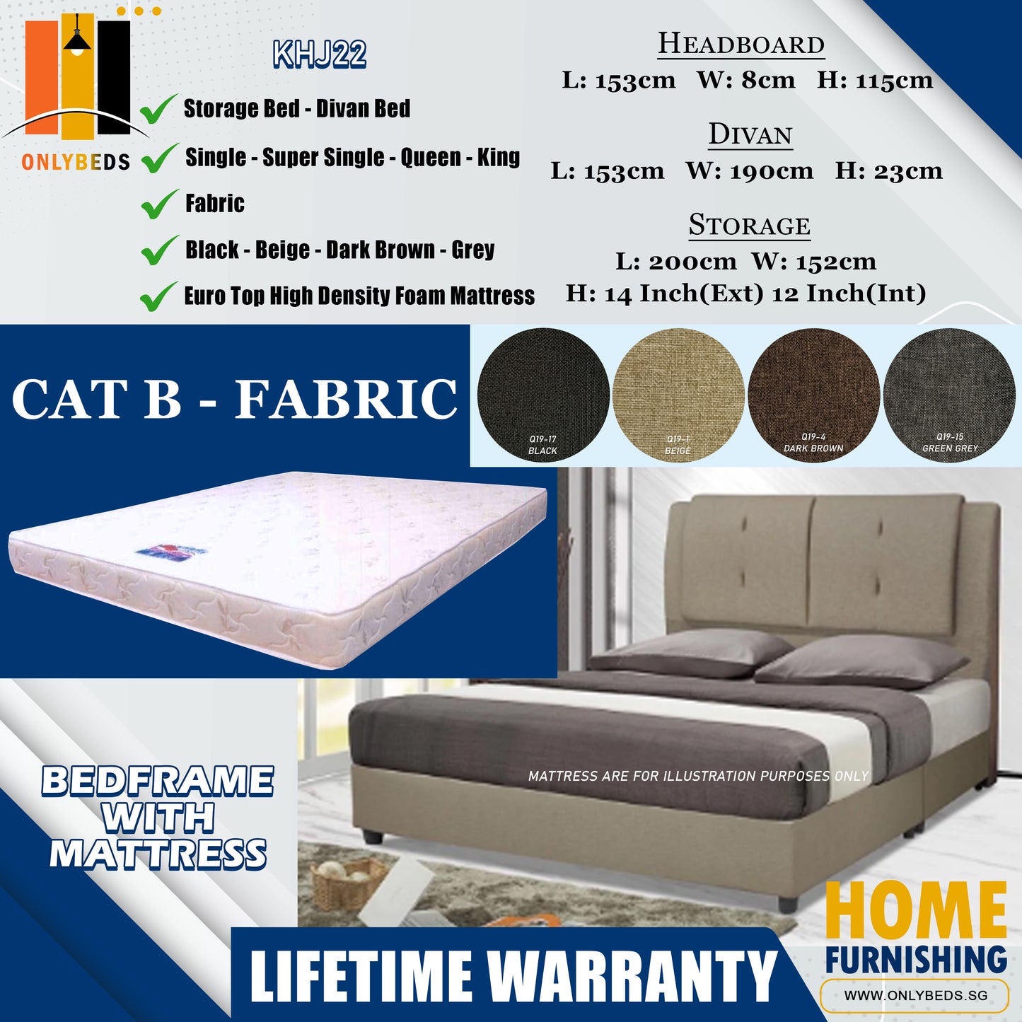 Divan Bed With Foam Mattress l KHJ22 l Cat B