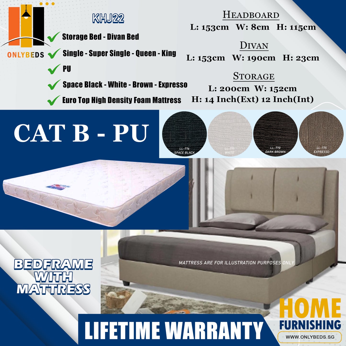 Divan Bed With Foam Mattress l KHJ22 l Cat B