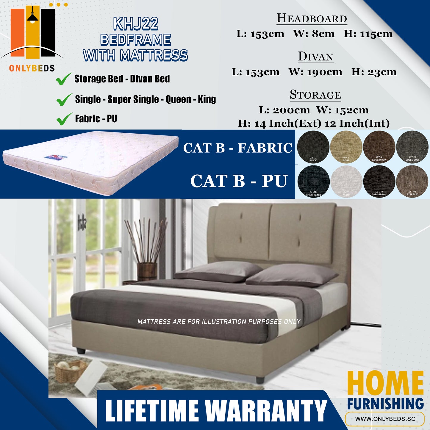 Divan Bed With Foam Mattress l KHJ22 l Cat B