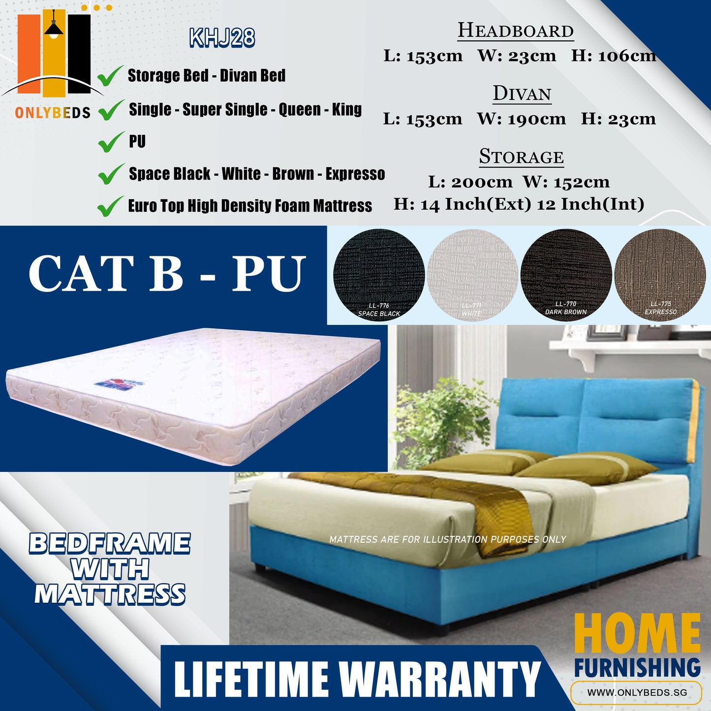 Divan Bed With Foam Mattress l KHJ28 l Cat B