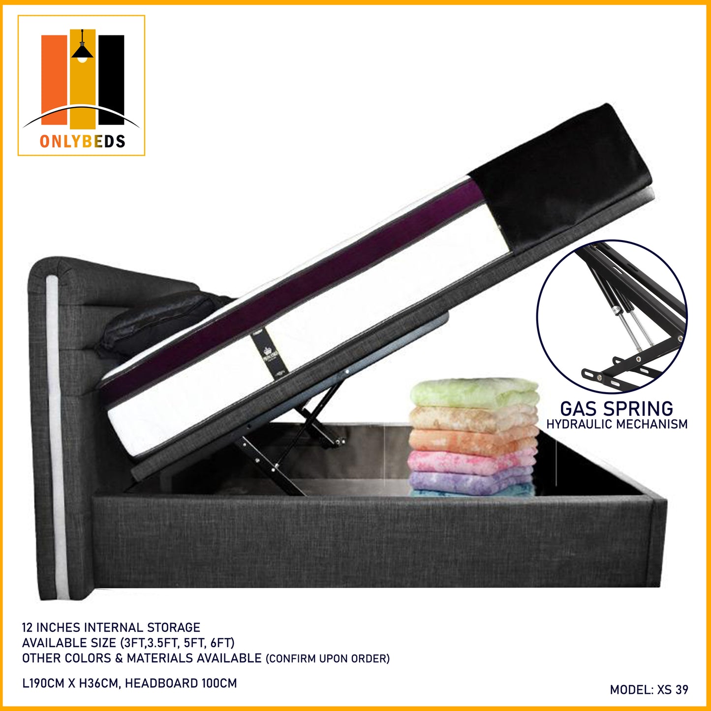 Storage Bedframe with Mattress | XS 39