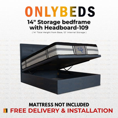 Storage Bed 14inc PVC - [Single/Ssingle/Queen/King] - 109