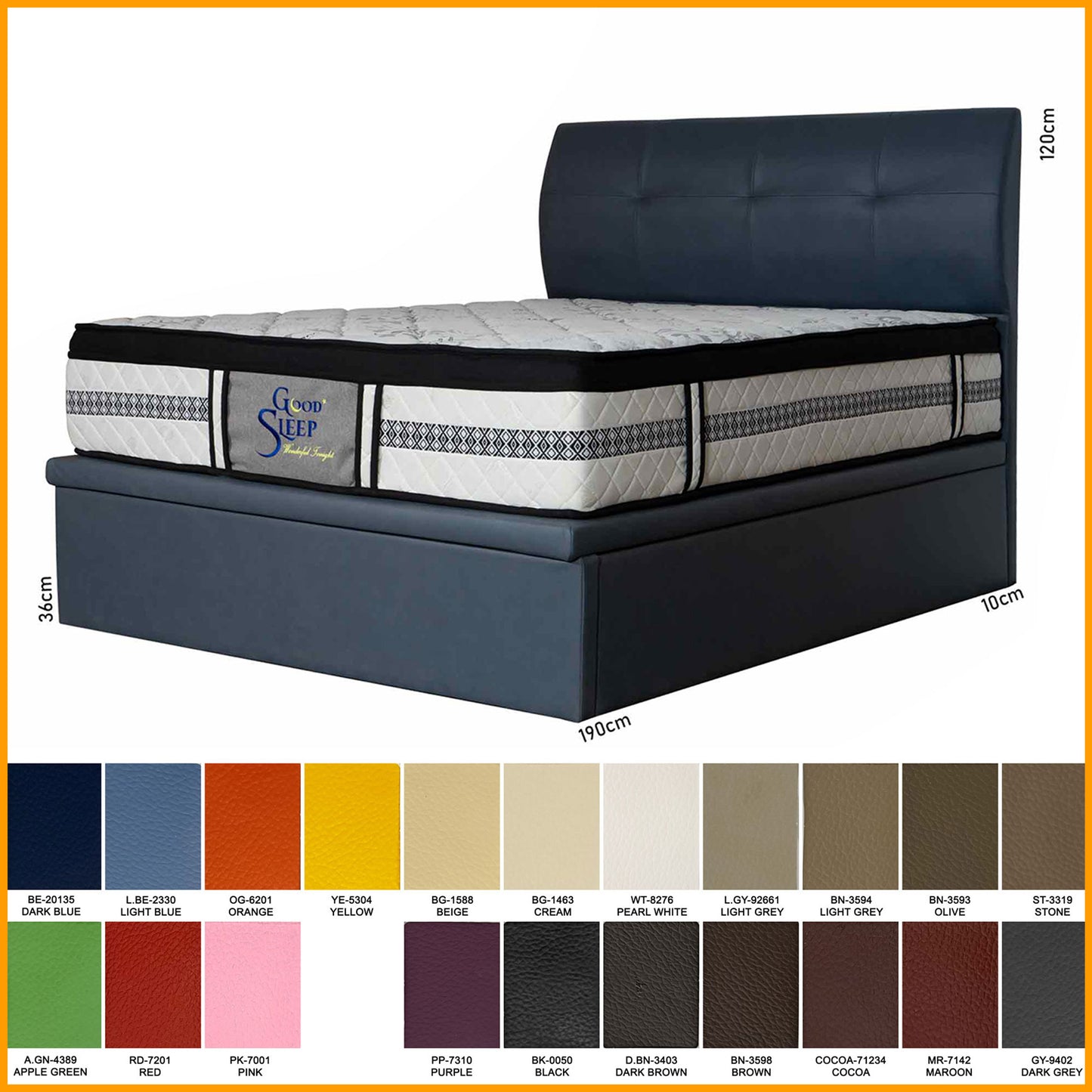 Fabric Storage Bed - Available in Single/Super Single/Queen/King-109
