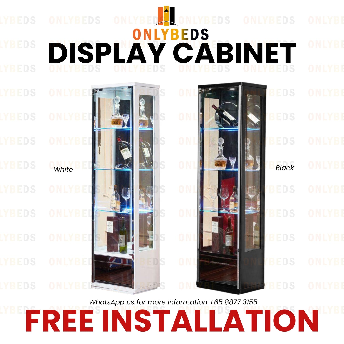 Glass Cabinet - | 6803D Brown