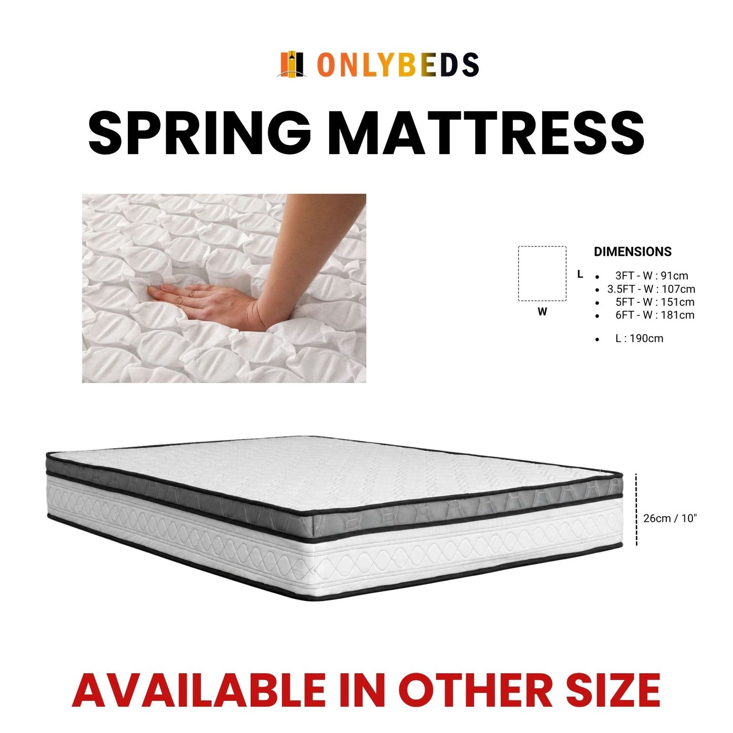 Storage Bed and Mattress 14inc VELVET - [Single/Ssingle/Queen/King] - 44