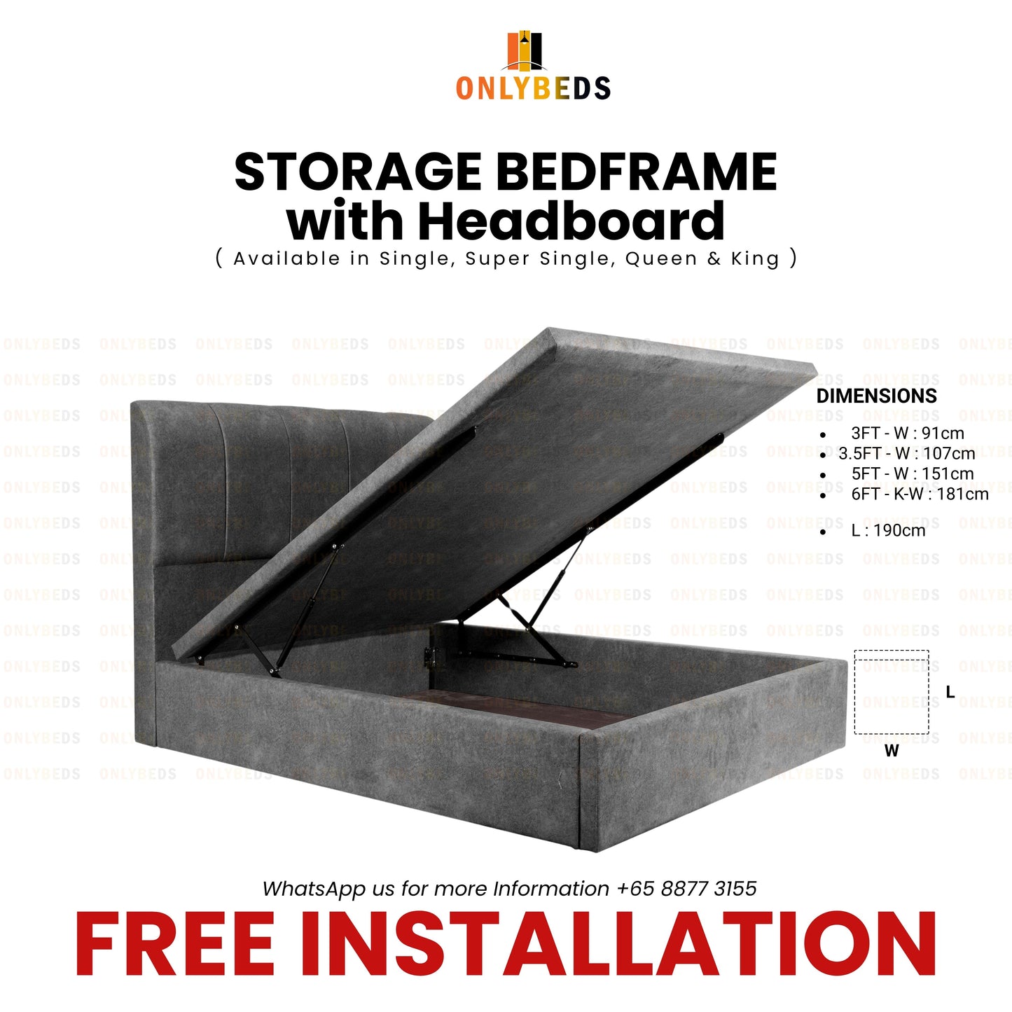 Storage Bedframe with Headrest #99