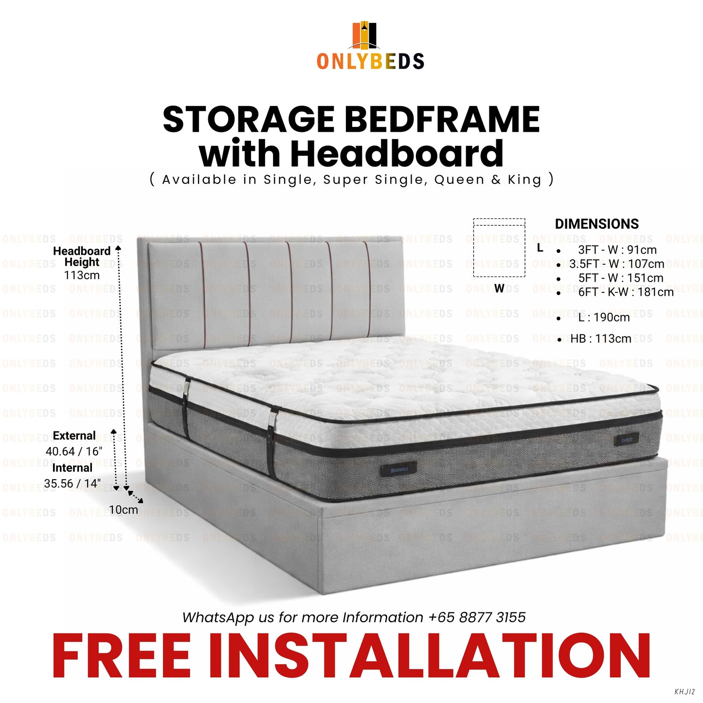 Storage Bedframe with Headboard-Velvet Fabric | 12