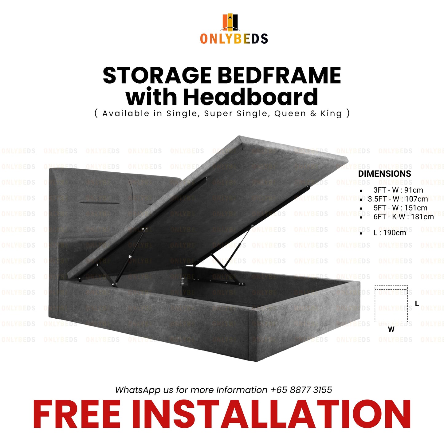 Storage Bedframe with Headrest #88