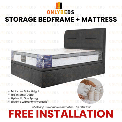 Storage Bedframe with Mattress | 88