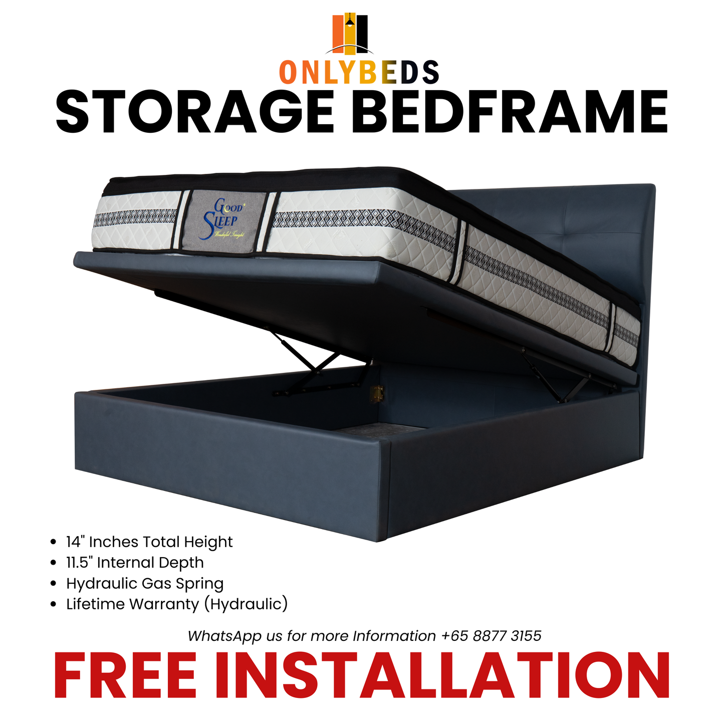 Storage Bed with Headboard | 109