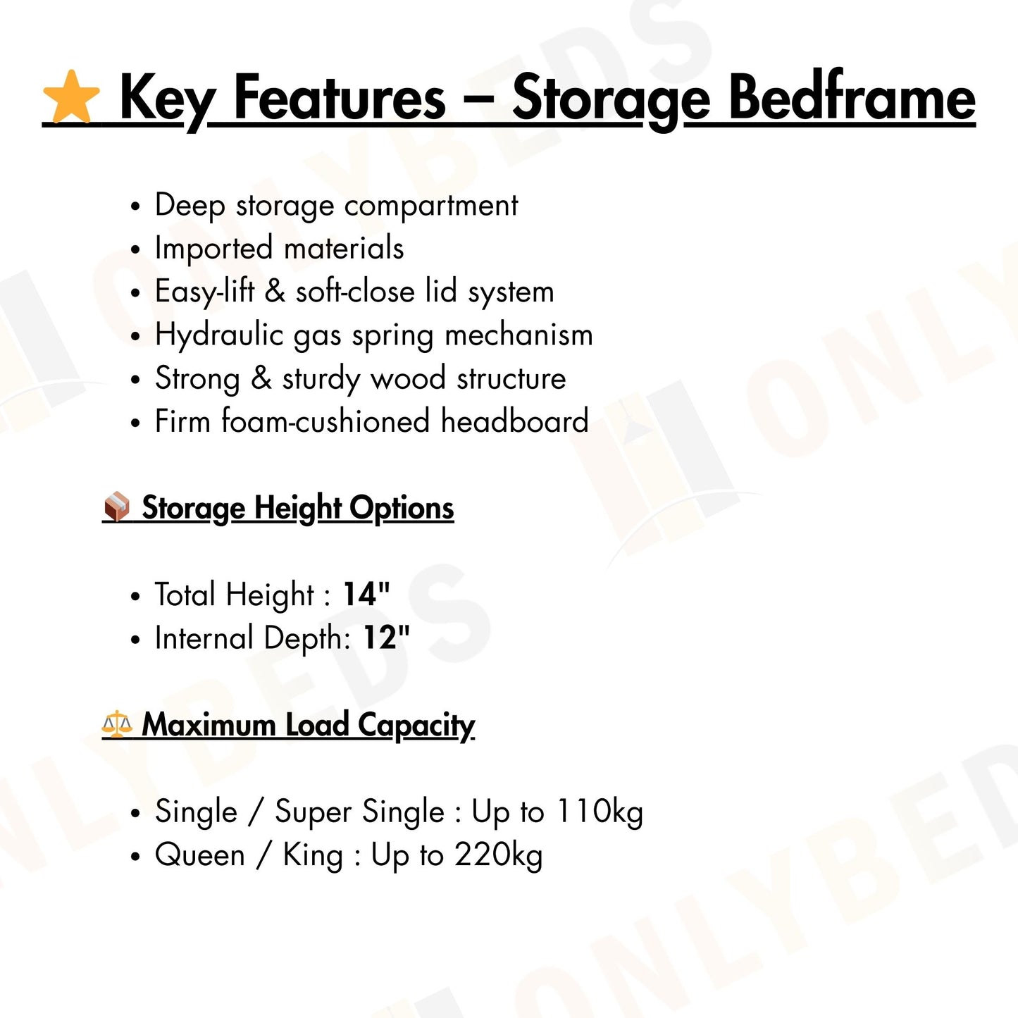 Storage Bed with Headboard | 109