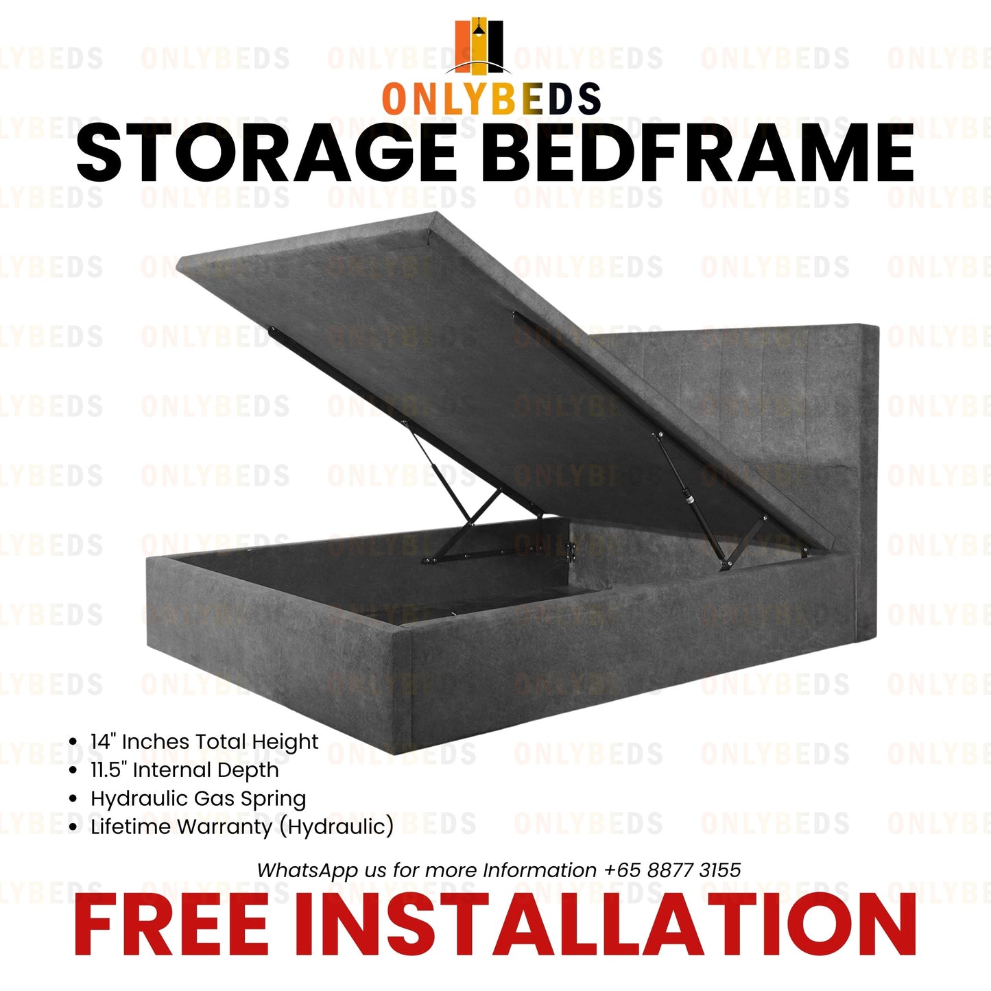 Storage Bedframe with Foam Mattress #66