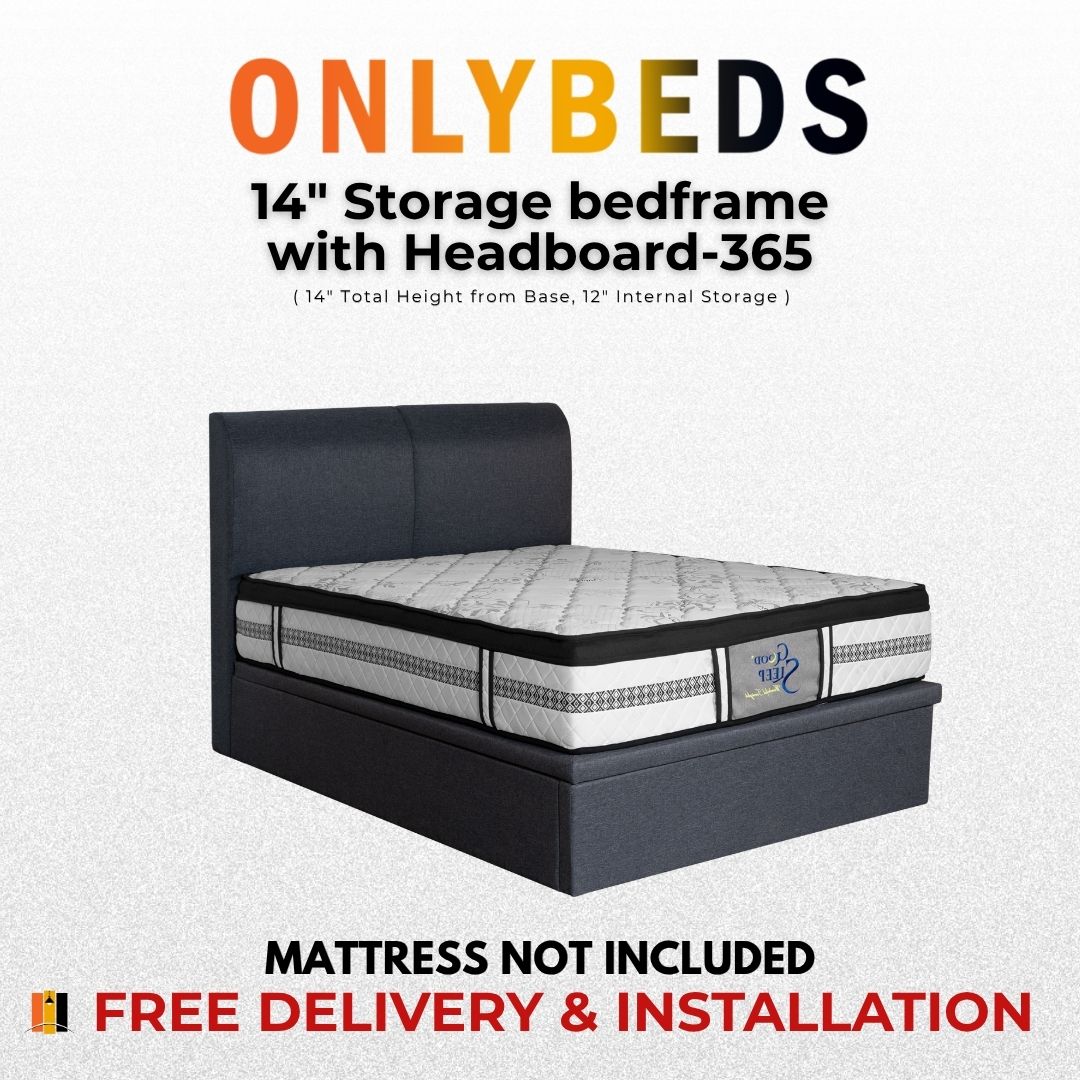 Storage Bed and Mattress 14inc PVC/PU - [Single/Ssingle/Queen/King] - 365