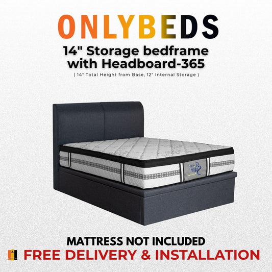Storage Bed 14inc PVC/PU - [Single/Ssingle/Queen/King] - 365