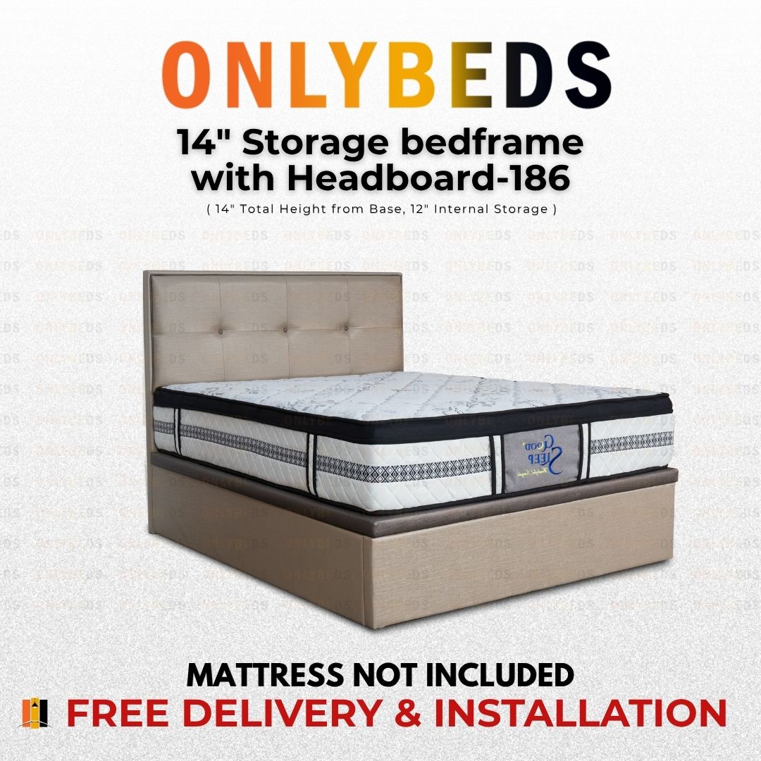 Storage Bed 14inc VELVET - [Single/Ssingle/Queen/King] - 186