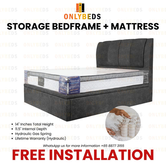 Storage Bedframe with 10" Spring Mattress | 44