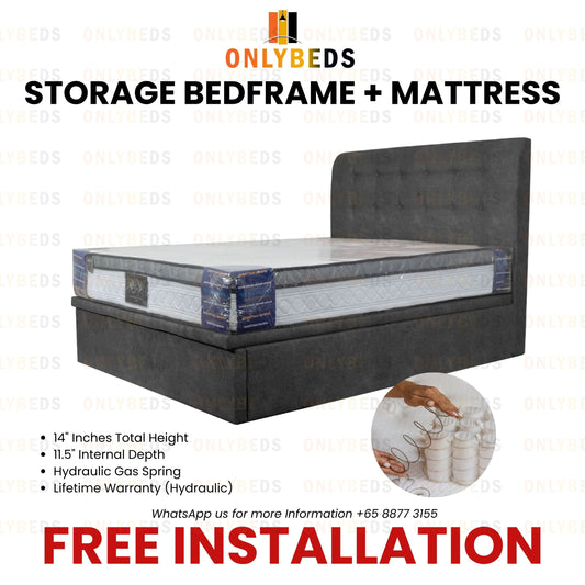 Storage Bedframe with Mattress | 77
