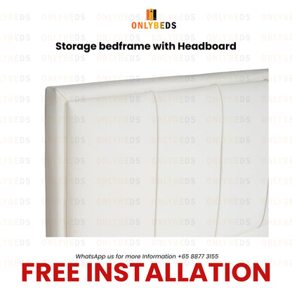 Storage Bedframe with Headboard-16" PVC/PU Leather| 12