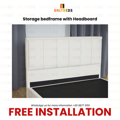 Storage Bedframe with Headboard-16" PVC/PU Leather| 12