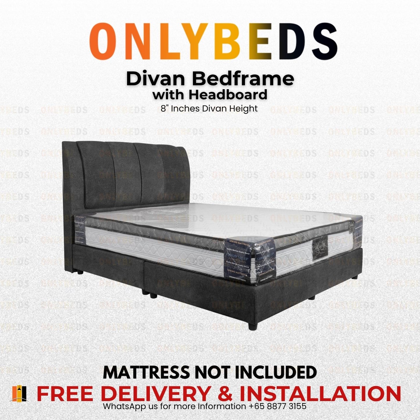 Divan Bed 14inc VELVET - [Single/Ssingle/Queen/King] - 44