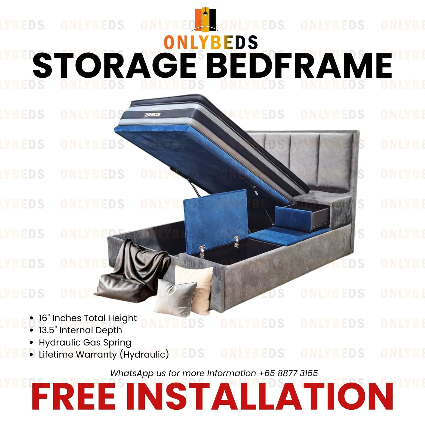 Storage Bed with Side Platform