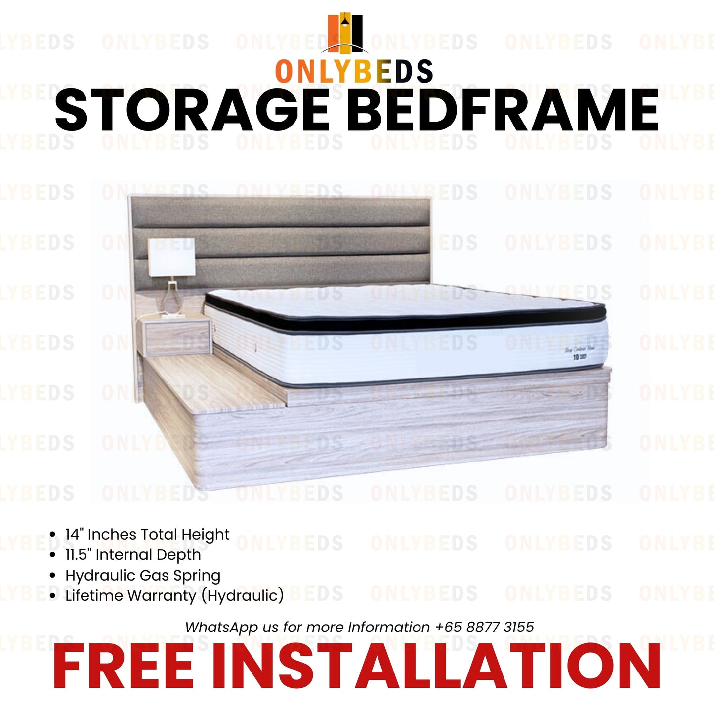 ONLYBEDS | Wooden Storage Bedframe | ZF1010