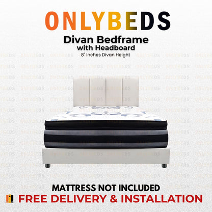 Divan Bed 8inc PU - [Single/Ssingle/Queen/King] - 01