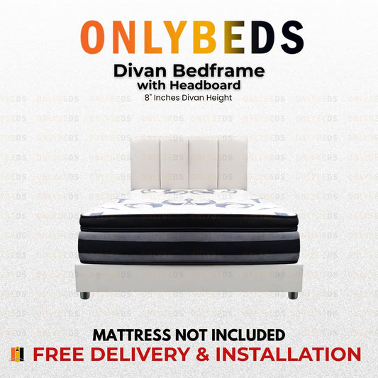 Divan Bed 8inc PU - [Single/Ssingle/Queen/King] - 01