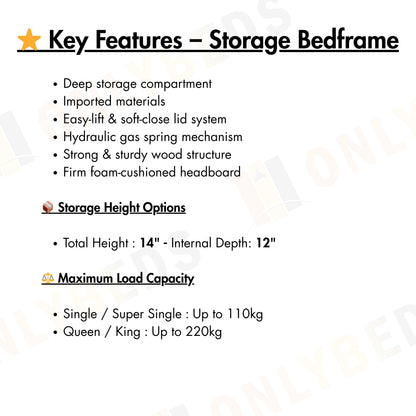 Storage Bedframe with Headrest #44