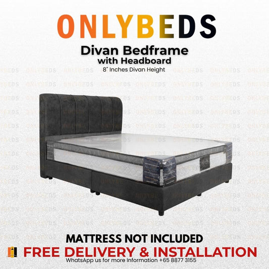 Divan Bed 14inc VELVET - [Single/Ssingle/Queen/King] - 33