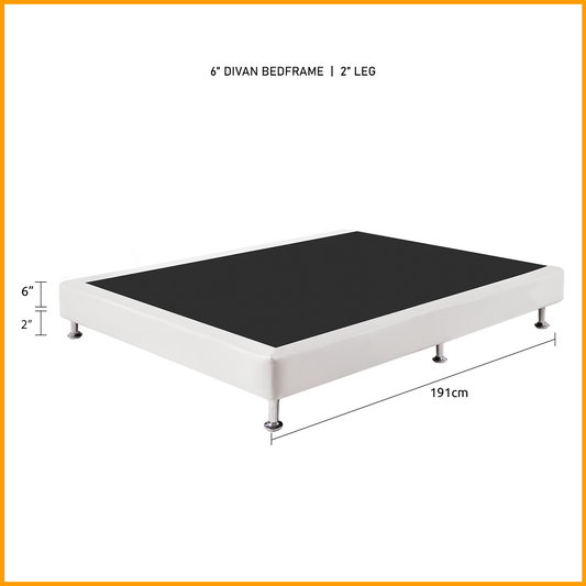 Divan Base Only with 2" or 4" Hard Plastic Leg (NO Head Board)