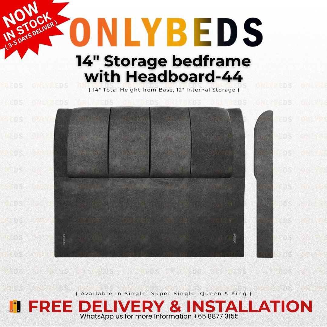Storage Bed 14inc VELVET - [Single/Ssingle/Queen/King] - 44