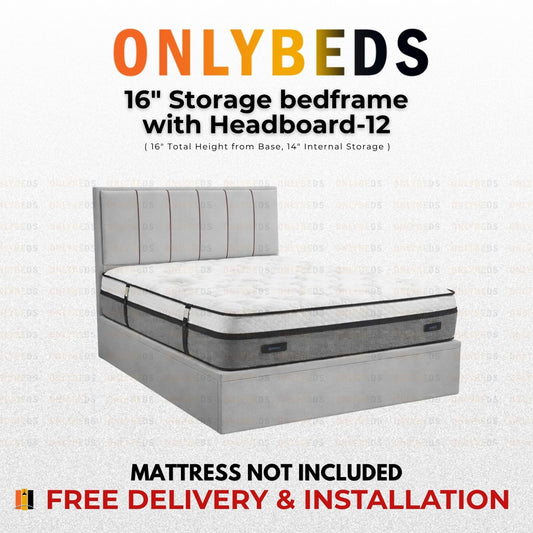 Storage Bed 16inc VELVET - [Single/Ssingle/Queen/King] - 12