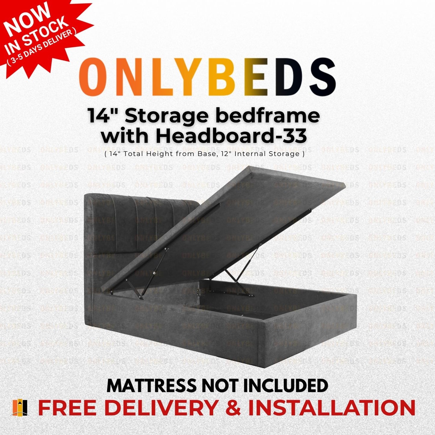 Storage Bed 14inc VELVET - [Single/Ssingle/Queen/King] - 33