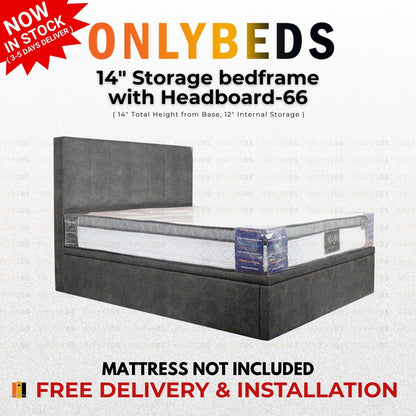 Storage Bed 14inc VELVET - [Single/Ssingle/Queen/King] - 66